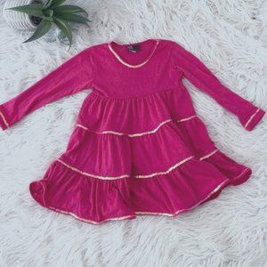 Chasing Fireflies Girl Boutique NANO Pink Tier Twirl Dress Sequins Bling Size 4